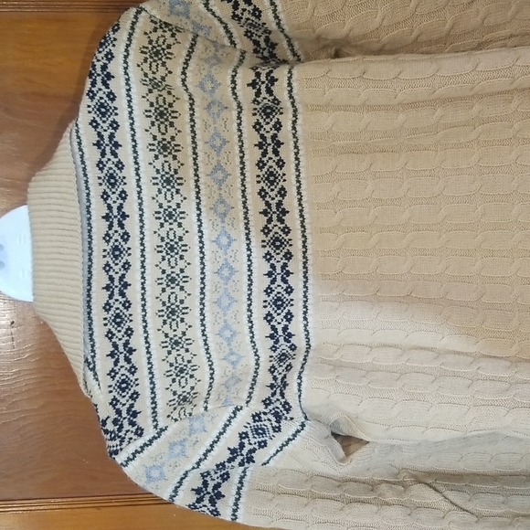 Vintage Lord Jeff Knitted Sweater Size L Cable Knitted Sweater, Camel & Black - Picture 4 of 6